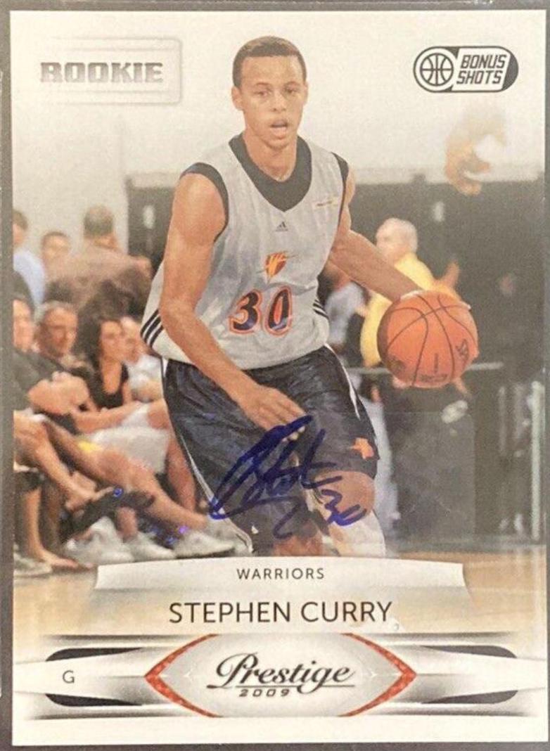 Stephen Curry #201 Basketball Cards 2009 Panini Prestige Bonus Shots Black Signatures