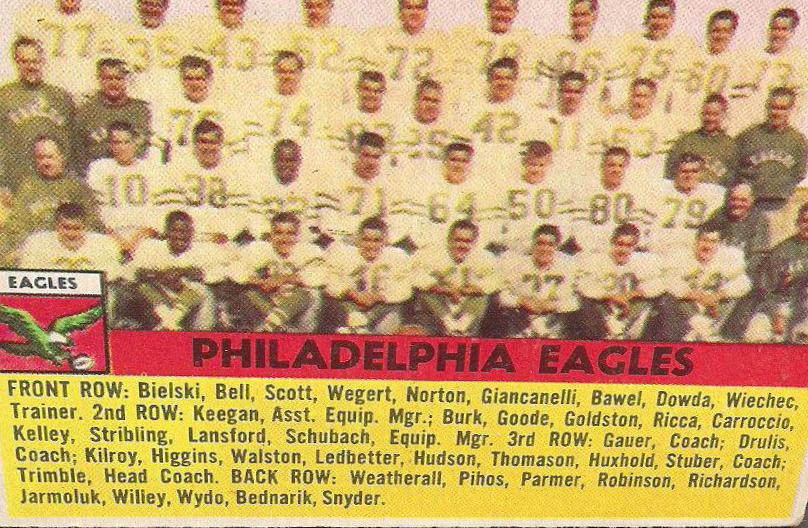 Philadelphia Eagles #40 1956 Topps Football