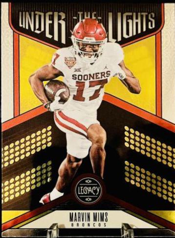 Marvin Mims #UL-MIM Football Cards 2023 Panini Legacy Under the Lights