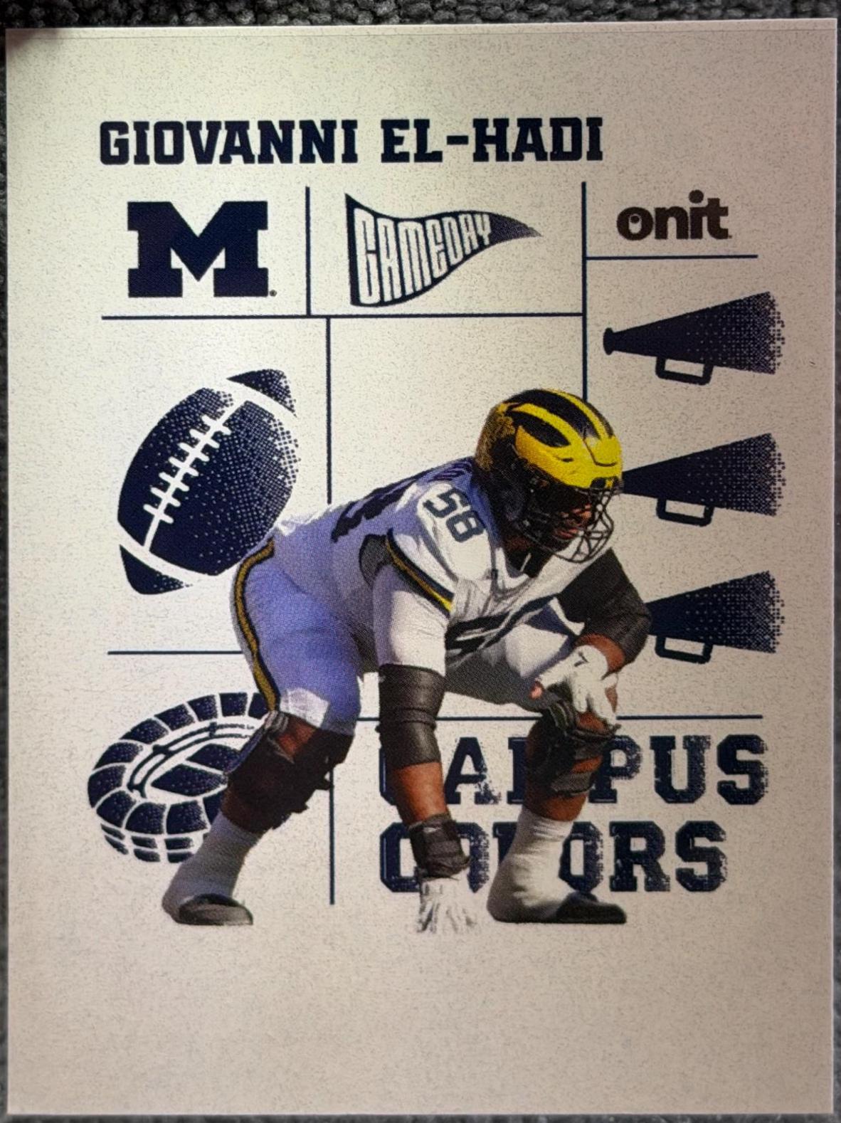 Giovanni El-Hadi #CC-13 2025 Onit Athlete Michigan Campus Colors Football