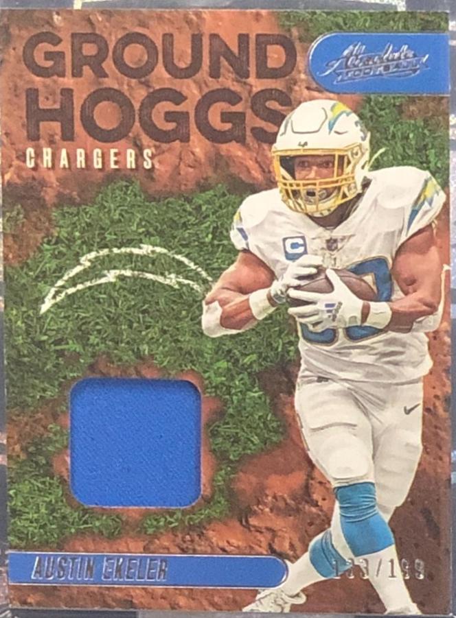 Austin Ekeler #GH-15 Football Cards 2023 Panini Absolute Ground Hoggs Materials