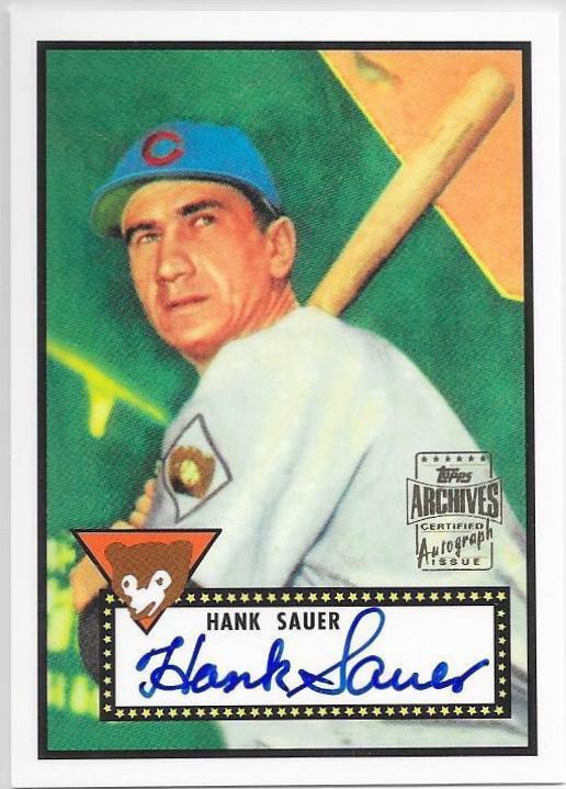Hank Sauer #25 Baseball Cards 2001 Topps Archives Autographs