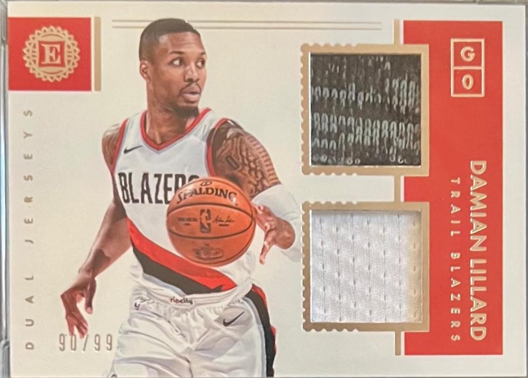 2017 Panini Encased Damian Lillard Dual Jerseys #DJ-DL Basketball Cards 2017 Panini Encased Dual Jerseys