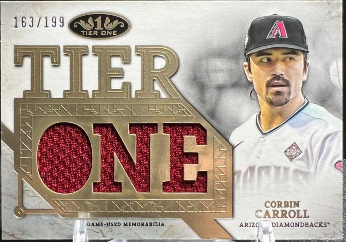 Corbin Carroll #T1RD-CCA Baseball Cards 2024 Topps Tier One Relic Die-Cut