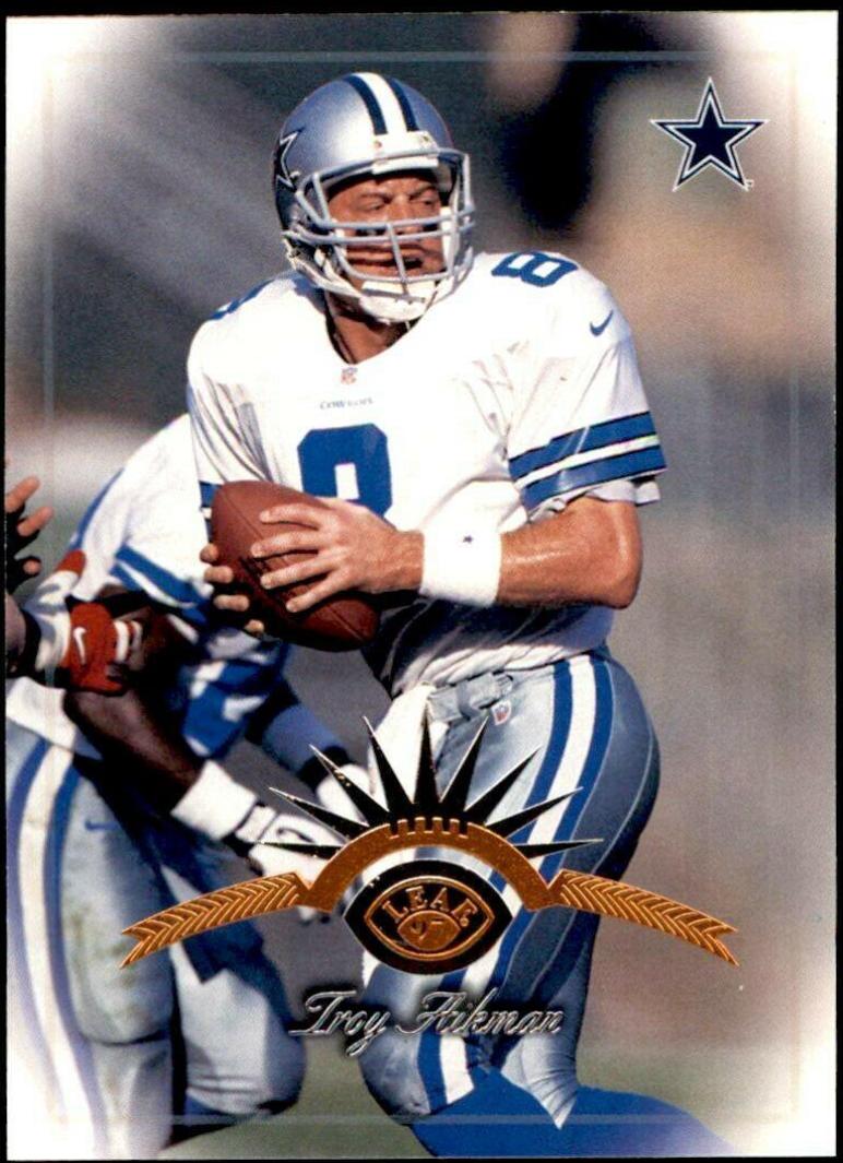 Troy Aikman #5 Football Cards 1997 Leaf