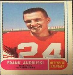 Frank Andruski #76 1968 O Pee Chee Cfl Football