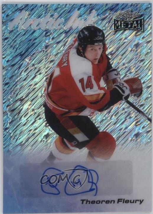 Theoren Fleury #AI-TF1 2024 Leaf Metal Legends Arctic Ink Hockey
