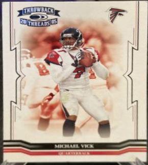 Michael Vick #5 Football Cards 2005 Panini Donruss Throwback Threads