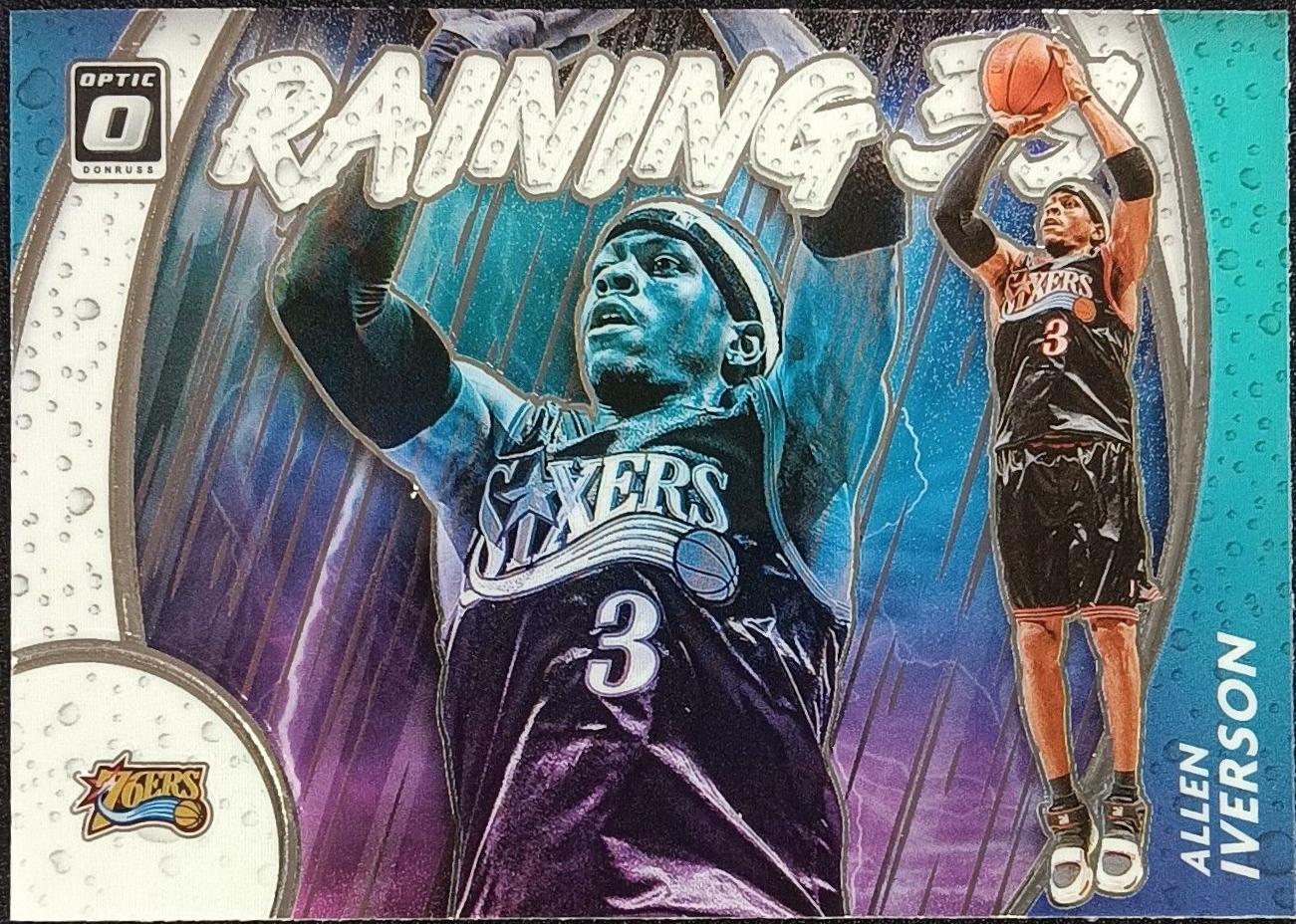 Allen Iverson #2 Basketball Cards 2020 Panini Donruss Optic Raining 3s