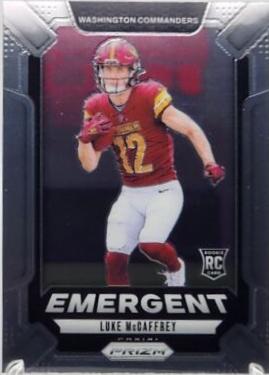 Luke McCaffrey #14 Football Cards 2024 Panini Prizm Emergent