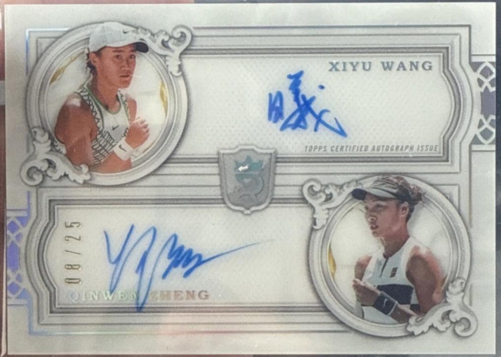 Qinwen Zheng / Xiyu Wang #DA-WZ Tennis Cards 2024 Topps Royalty Dual Autograph