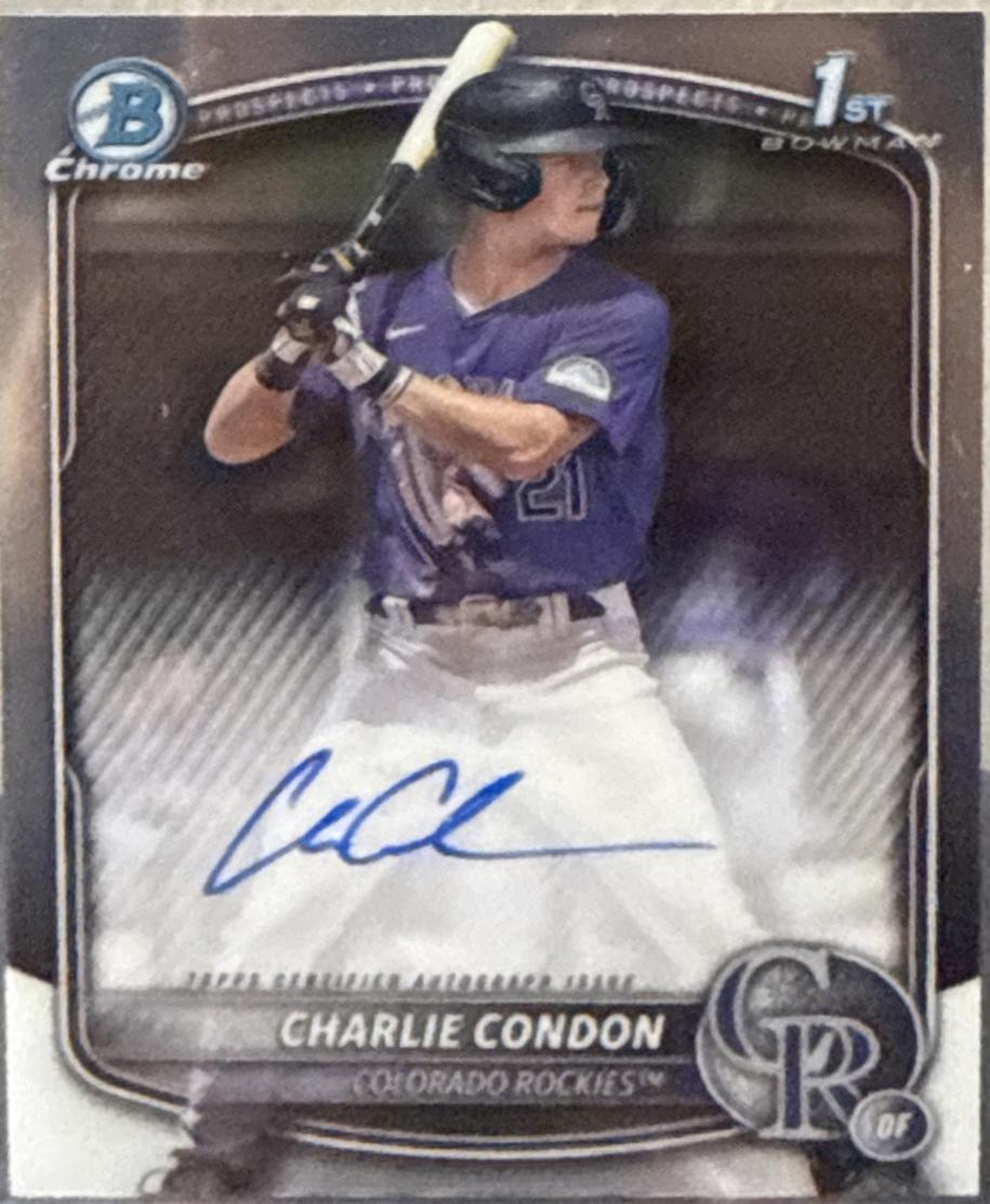 Charlie Condon #CPA-CC Baseball Cards 2025 Bowman Chrome Prospect Autograph