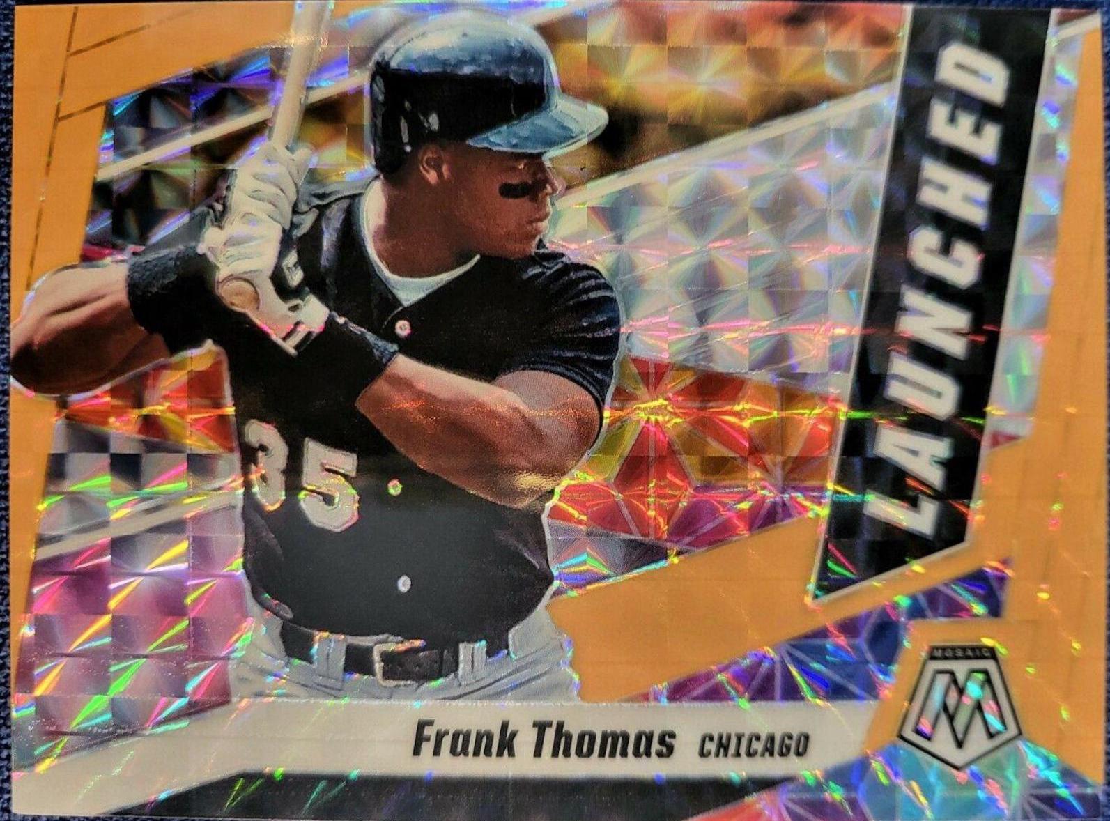 Frank Thomas [Orange Flouresent] #L6 Baseball Cards 2021 Panini Mosaic Launched