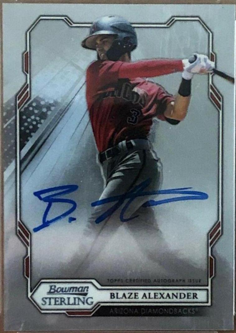 Blaze Alexander #BA Baseball Cards 2019 Bowman Sterling Prospect Autographs