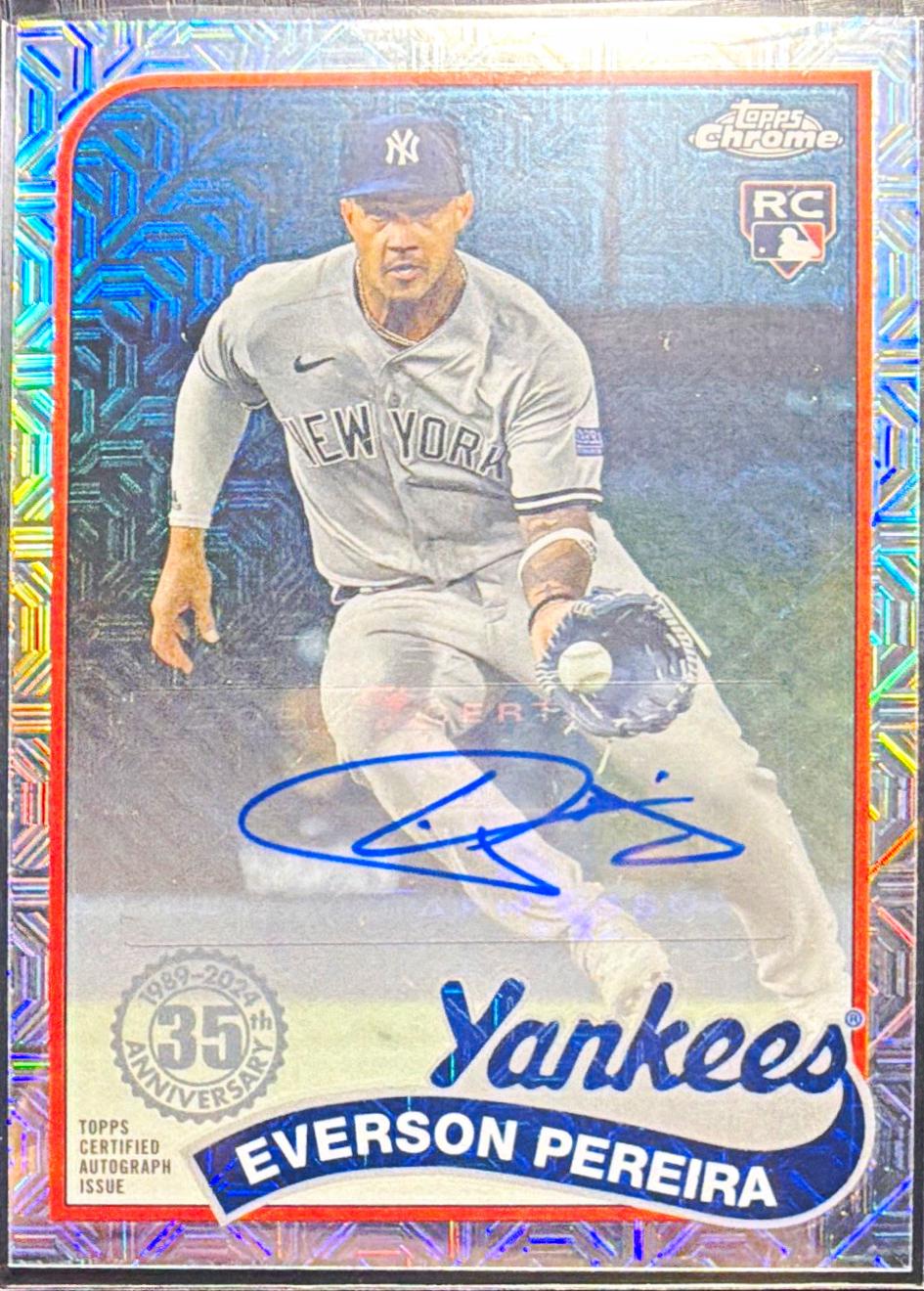 Everson Pereira #T89C-25 2024 Topps 1989 Chrome Silver Pack Autograph Baseball