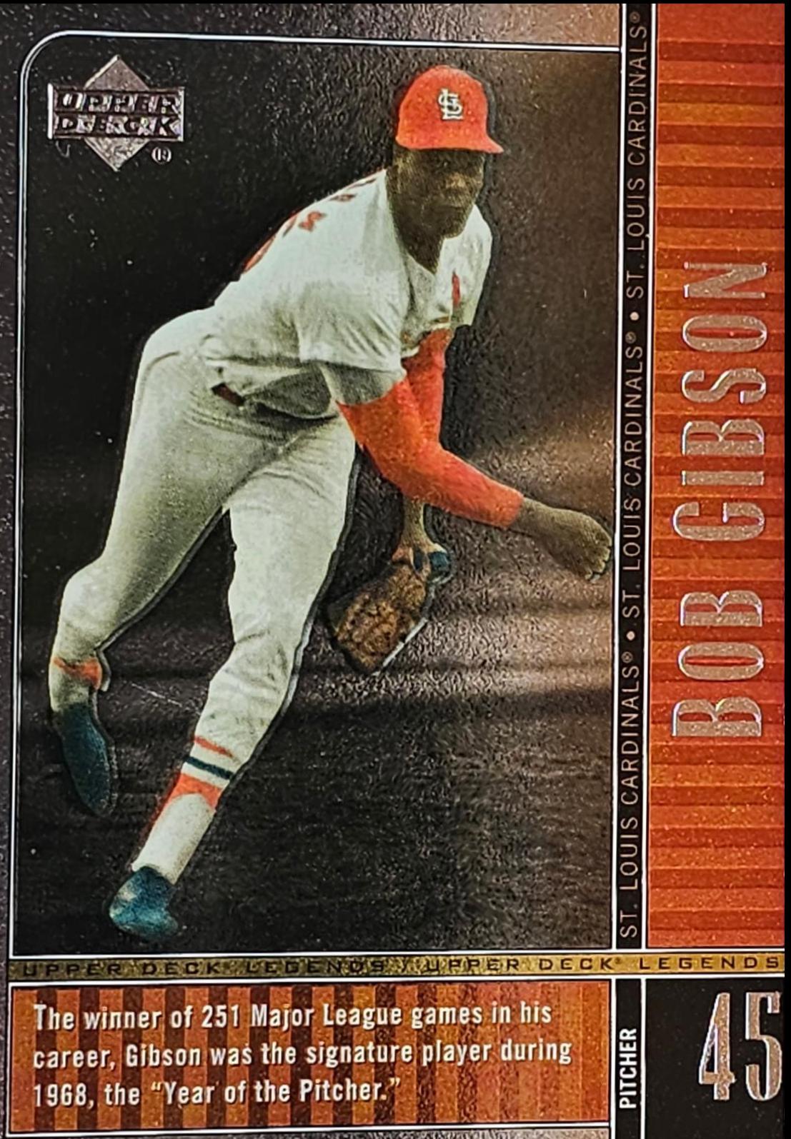 Bob Gibson #22 Baseball Cards 2000 Upper Deck Legends