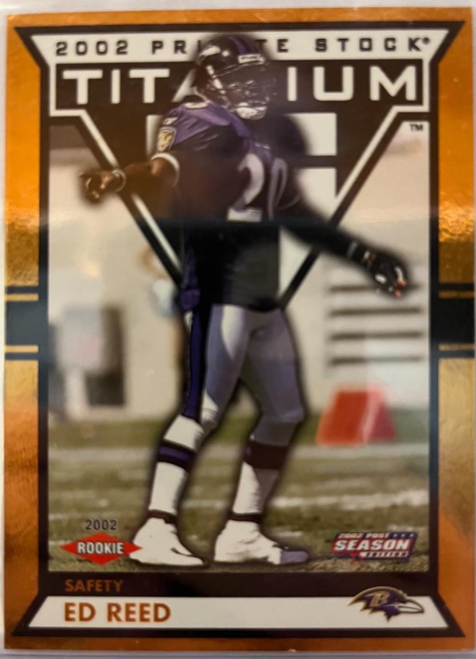 Ed Reed #6 Football Cards 2002 Pacific Private Stock Titanium Postseason Edition