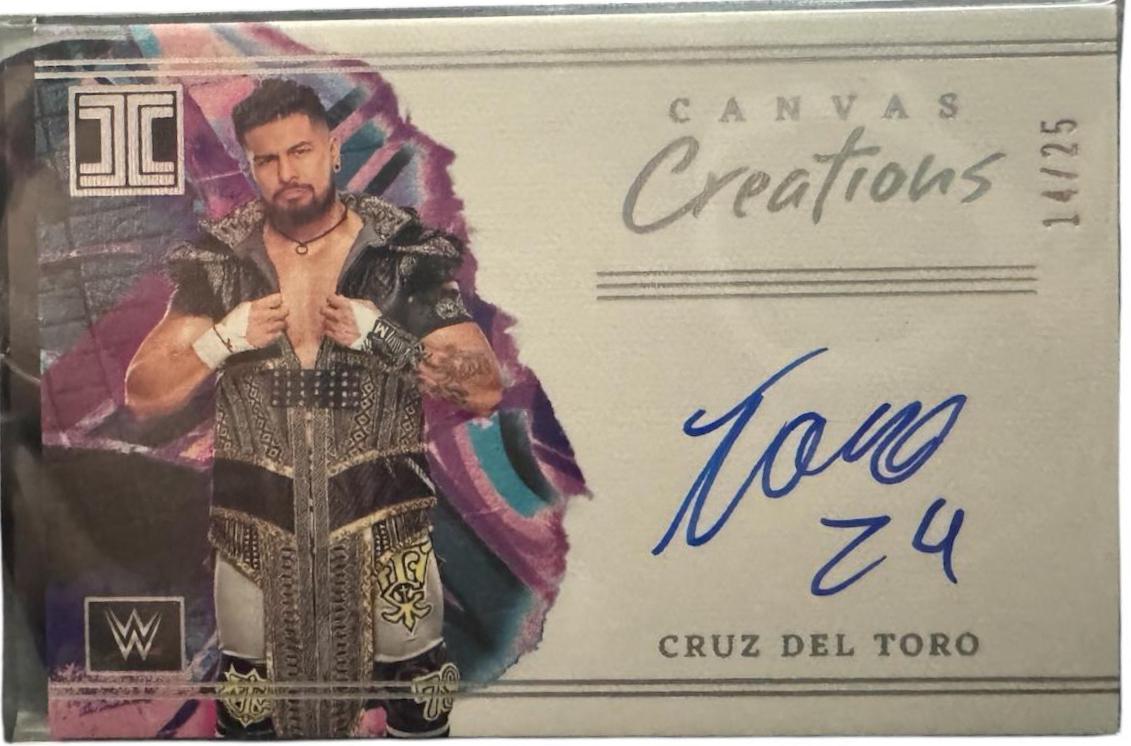 Cruz Del Toro #CC-CDT Wrestling Cards 2023 Panini Impeccable WWE Canvas Creations Signature