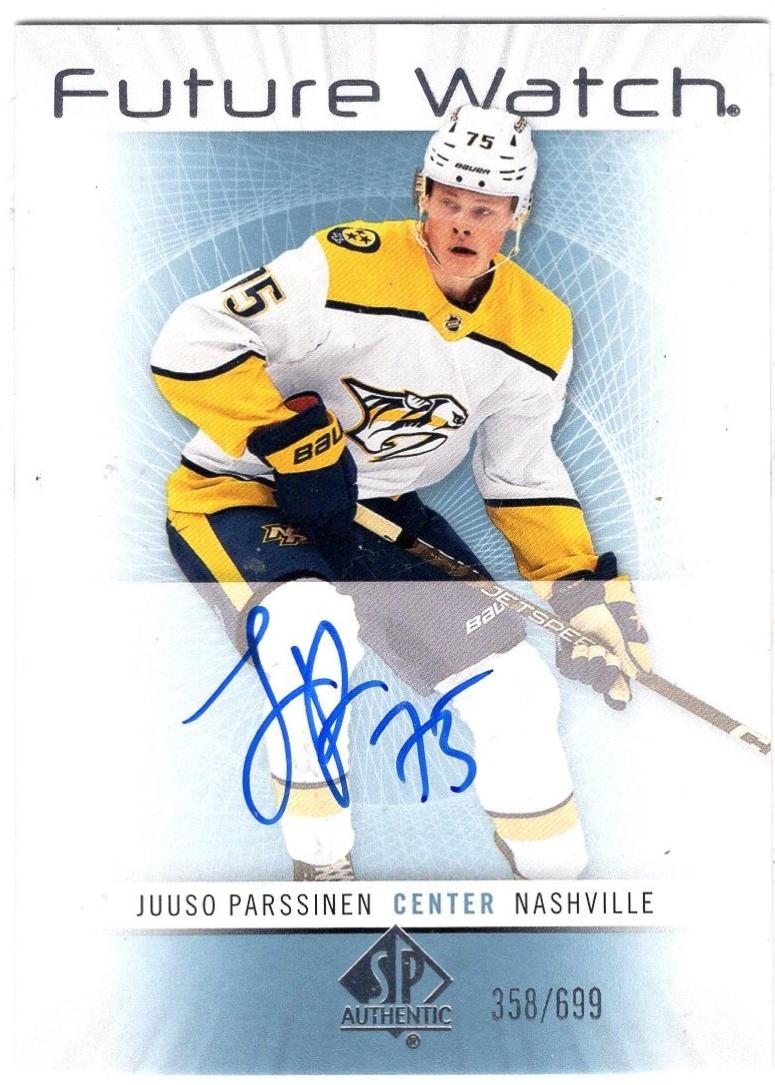 Juuso Parssinen #RFWA-PA 2022 Sp Authentic 2012 13 Retro Future Watch Autographs Hockey