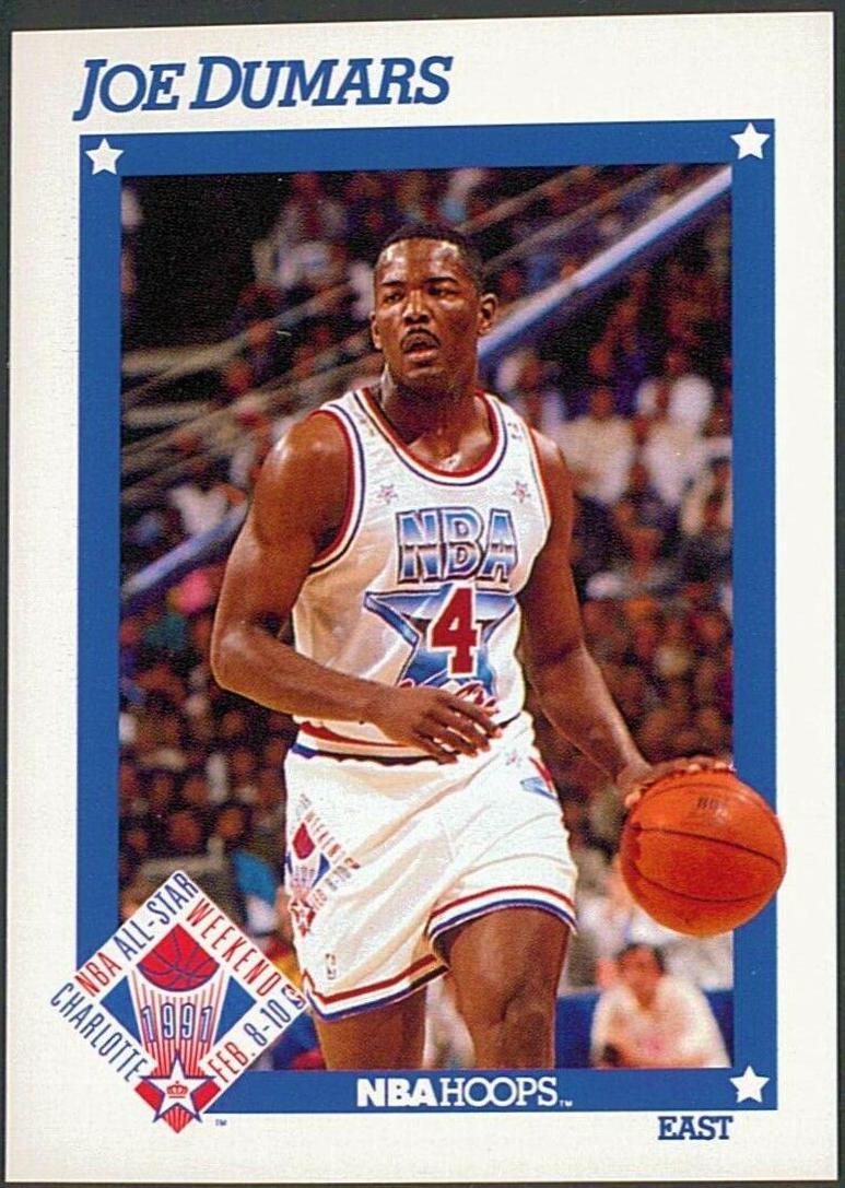 Joe Dumars All Star #250 Basketball Cards 1991 Hoops