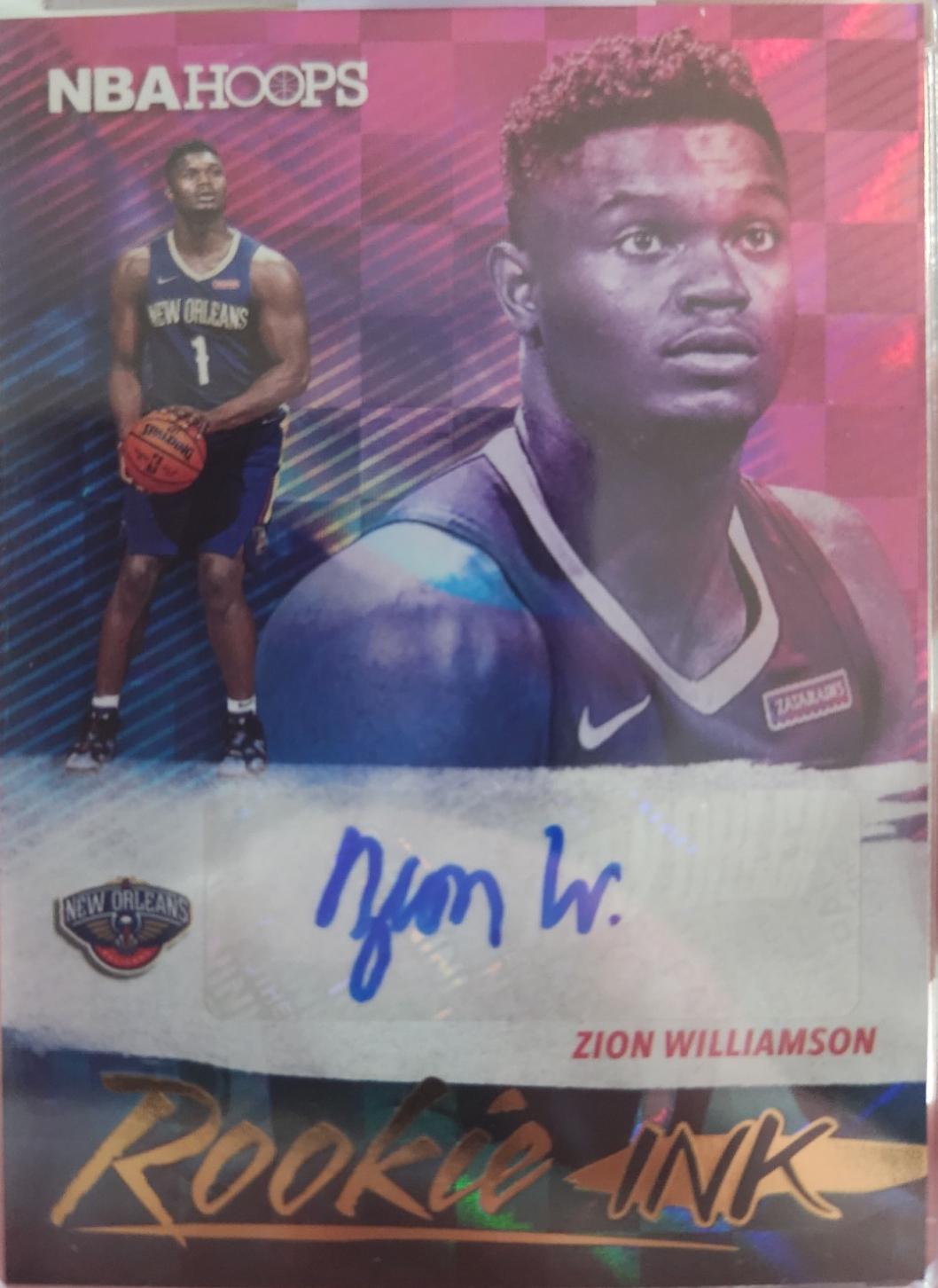 Zion Williamson #6 Basketball Cards 2019 Panini Hoops Premium Stock Rookie Ink