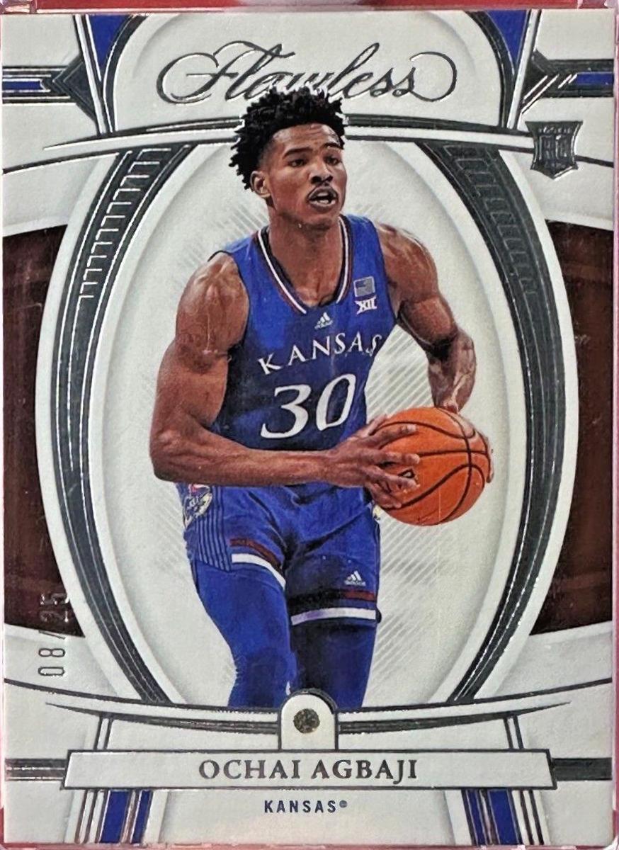 Ochai Agbaji #7 Basketball Cards 2022 Panini Flawless Collegiate