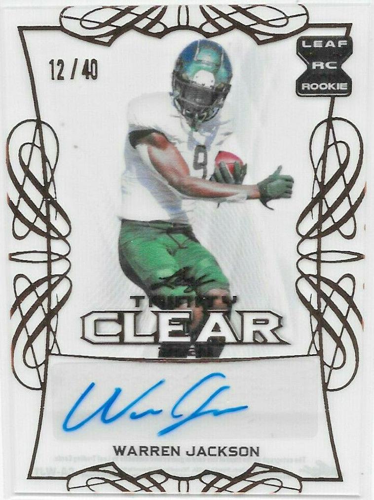Warren Jackson #CA-WJ1 2021 Leaf Trinity Clear Autograph Football