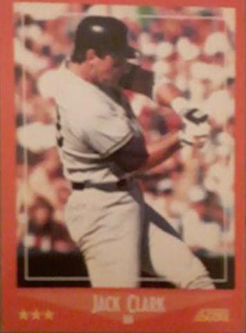 Jack Clark #1T Baseball Cards 1988 Score Traded