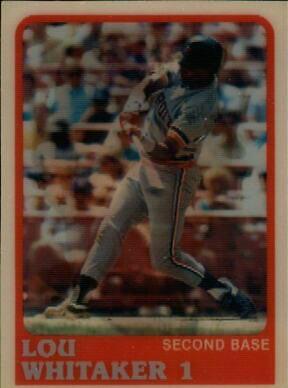 Lou Whitaker #30 Baseball Cards 1988 Sportflics