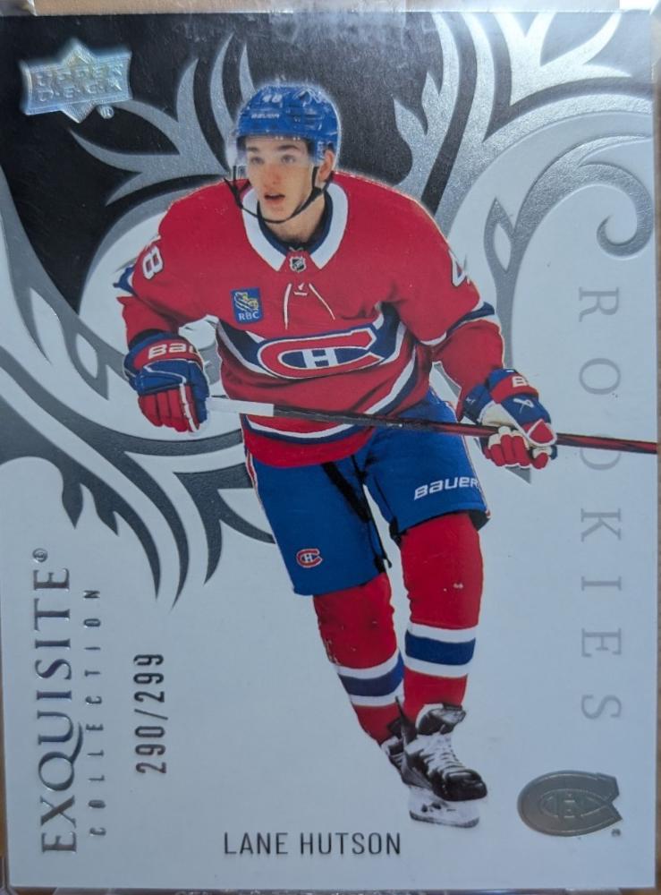 Lane Hutson #R-37 2024-25 Upper Deck Ice Hockey Exquisite Collection Rookies
