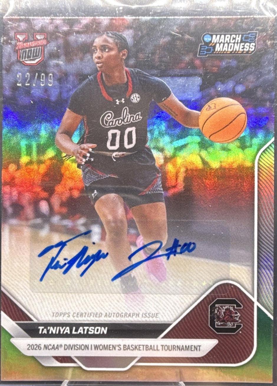 Ta'Niya Latson #58-A 2026 Bowman U Now March Madness Basketball