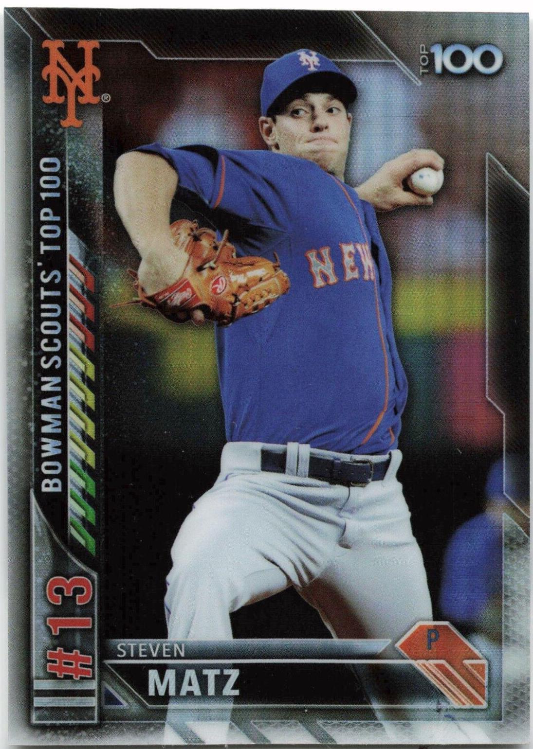 Steven Matz #BTP-13 Baseball Cards 2016 Bowman Scouts' Top 100
