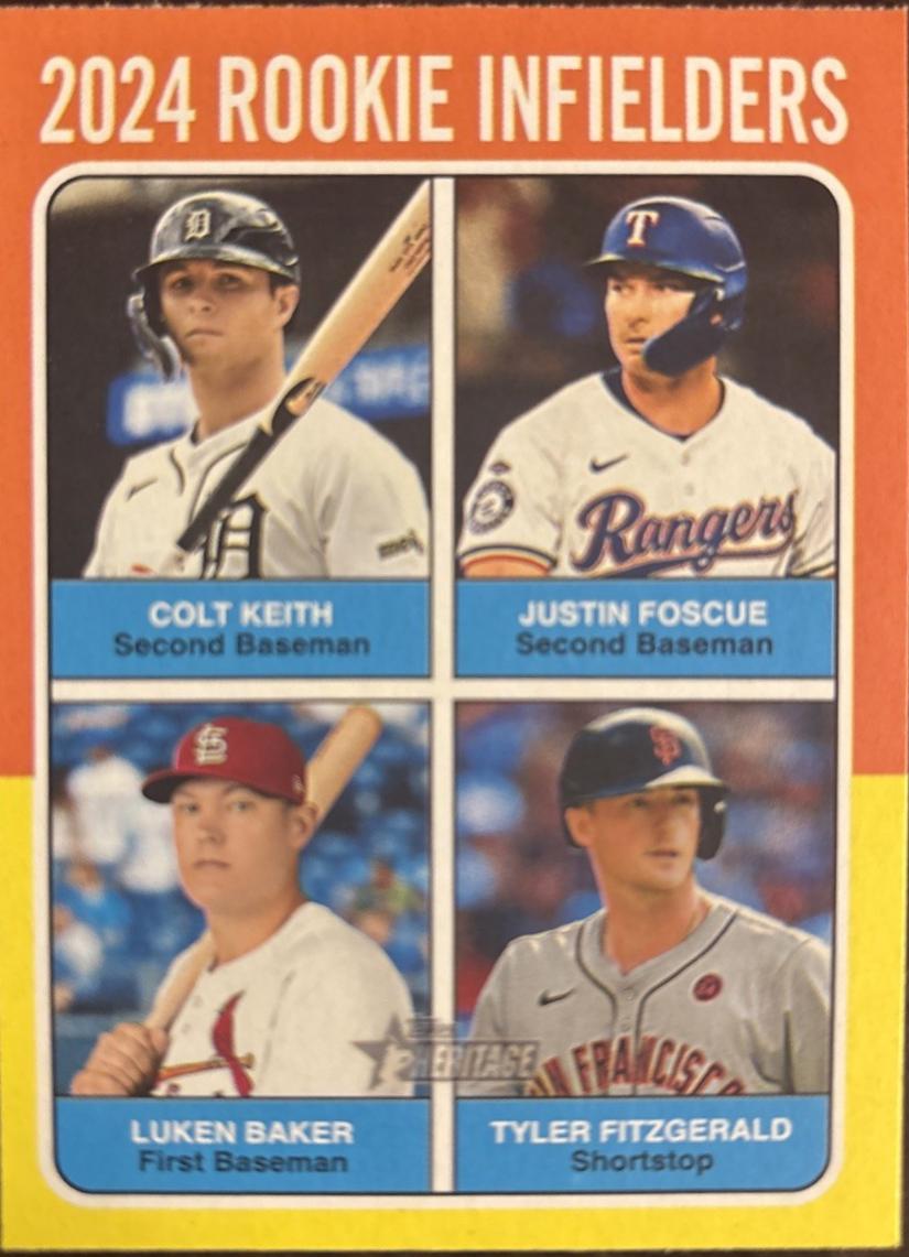 Luken Baker / Colt Keith / Tyler Fitzgerald / Justin Foscue #623 Baseball Cards 2024 Topps Heritage