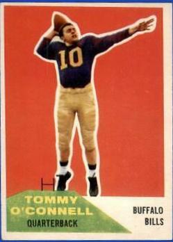 Tom O'Connell #19 Football Cards 1960 Fleer