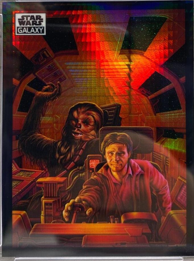 Han Solo & Chewbacca in the Cockpit #42 Star Wars 2022 Topps Galaxy Chrome