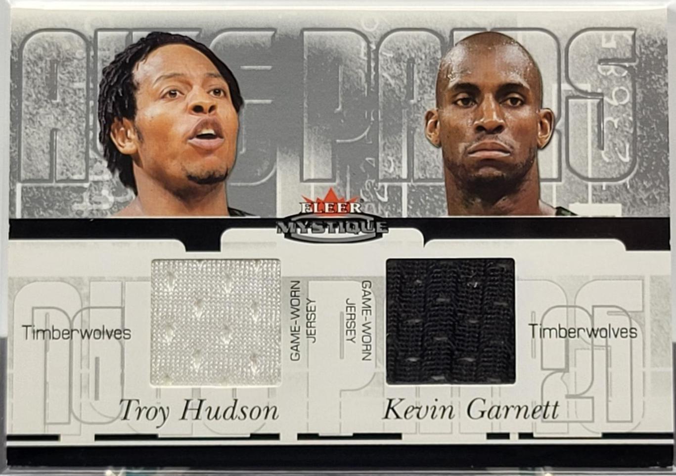 Kevin Garnett / Troy Hudson #AP-TH/KG Basketball Cards 2003 Fleer Mystique Awe Pairs Dual Jersey