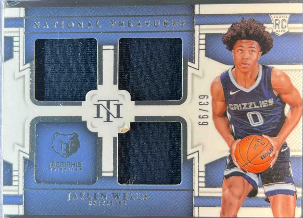 Jaylen Wells #5 2024 Panini National Treasures Rookie Triple Materials Basketball