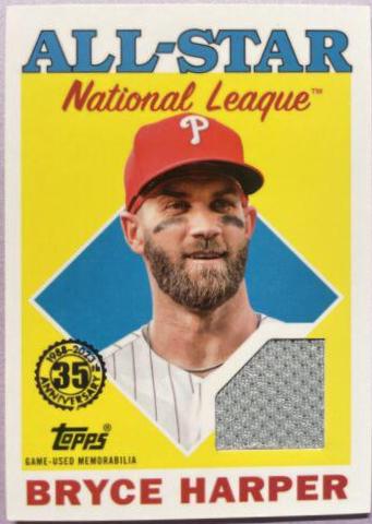 Bryce Harper #88ASR-BH Baseball Cards 2023 Topps 1988 All Star Relics