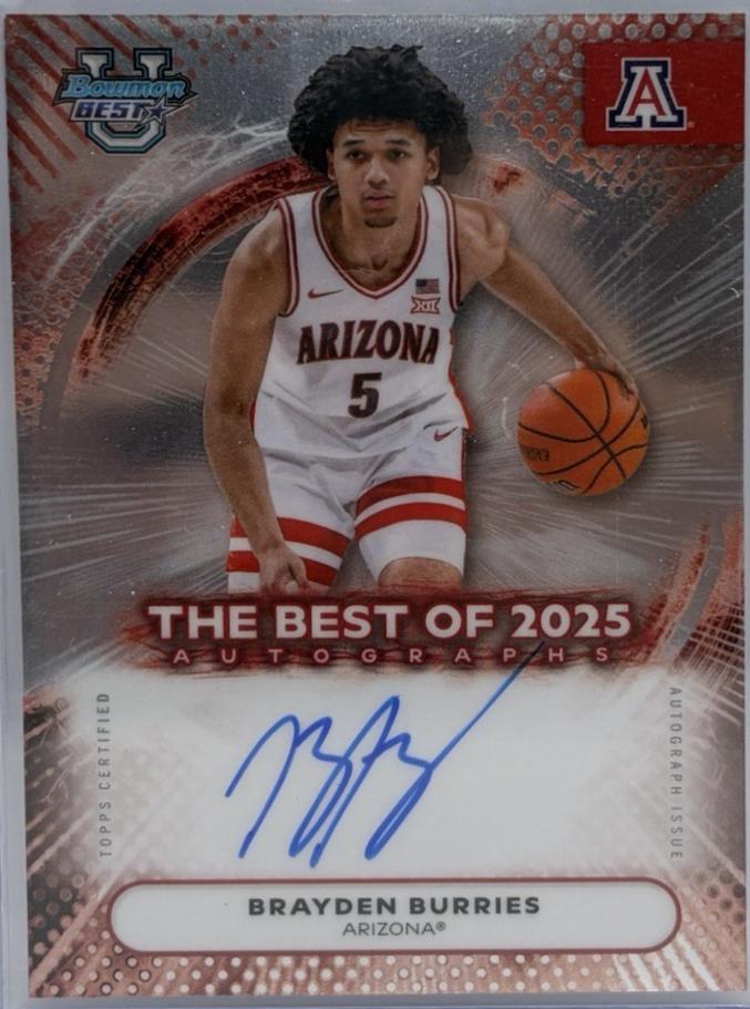 Brayden Burries #BA-BB 2025-26 Bowman University Best Basketball The Best of 2025 Autographs