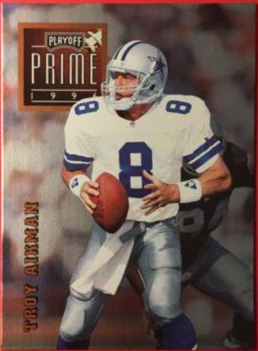 Troy Aikman #3 Football Cards 1996 Playoff Prime