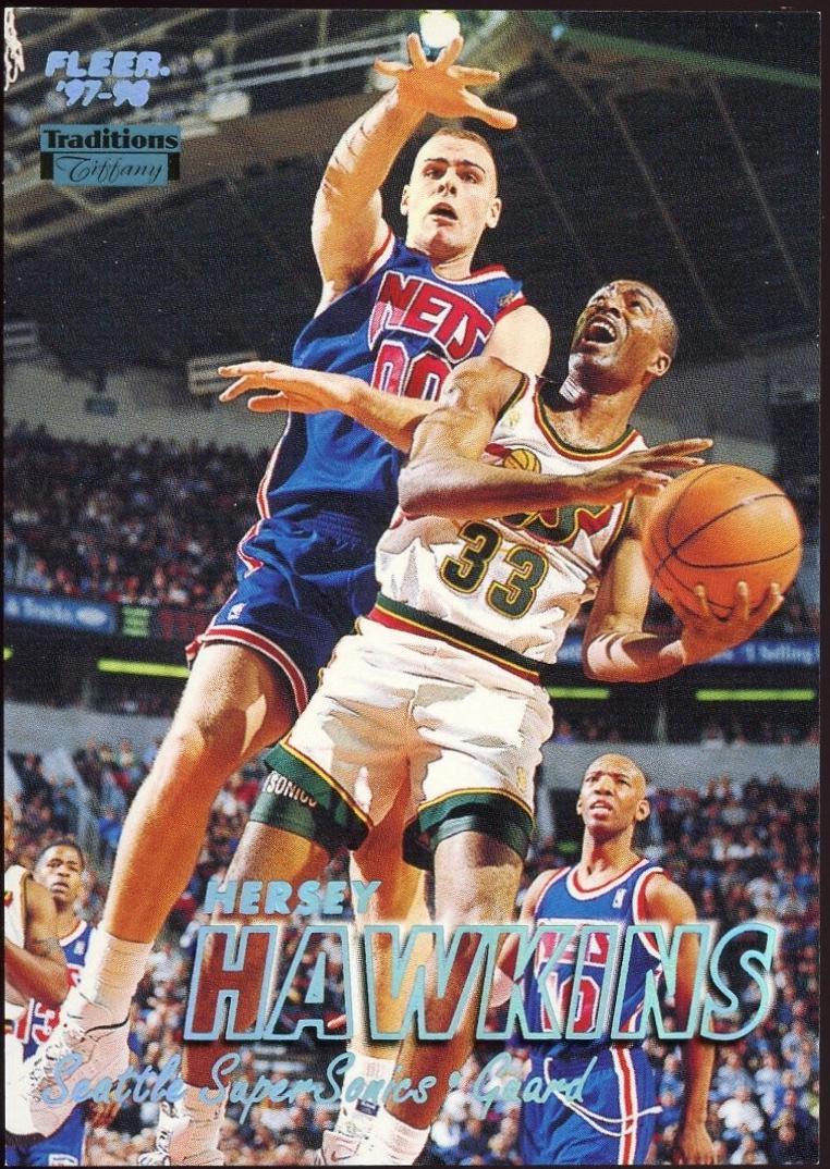 Hersey Hawkins #129 1997 Fleer Basketball