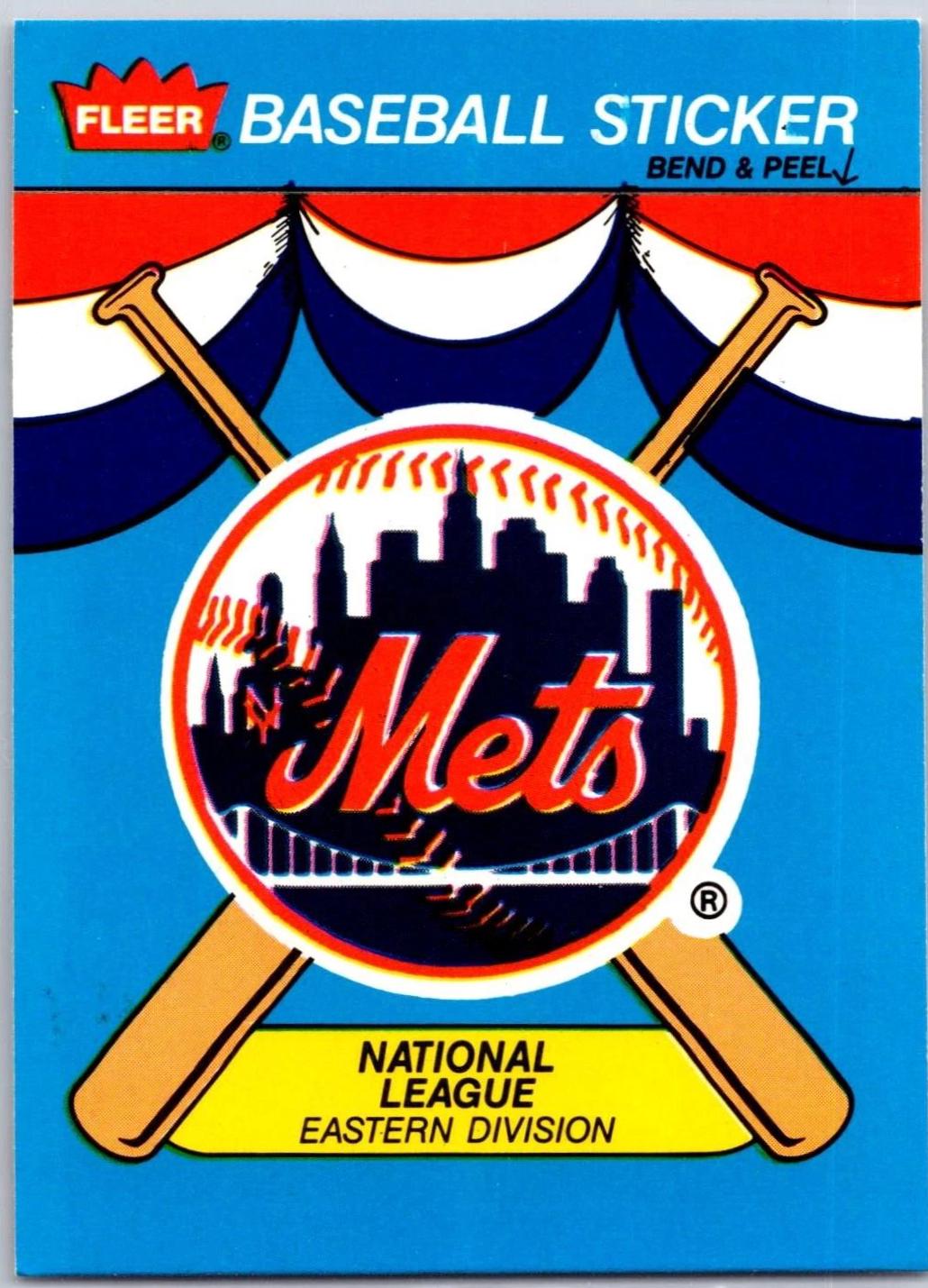 Mets Team Sticker Baseball Cards 1989 Fleer