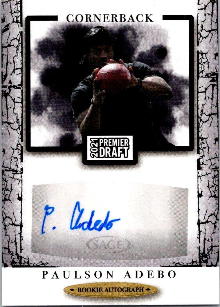 Paulson Adebo #A136 2021 Sage Premier Draft Autographs Football