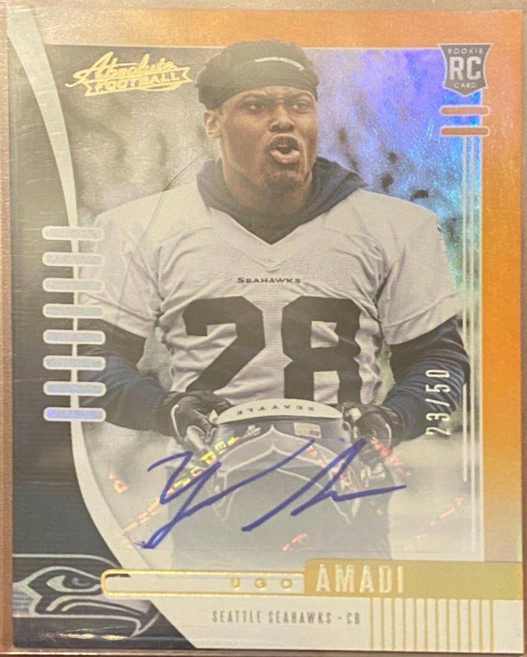 Ugo Amadi #189 Football Cards 2019 Panini Absolute