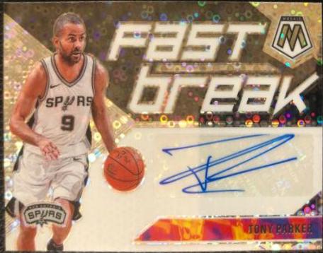 Tony Parker #FB-TPK Basketball Cards 2019 Panini Mosaic Autographs Fast Break