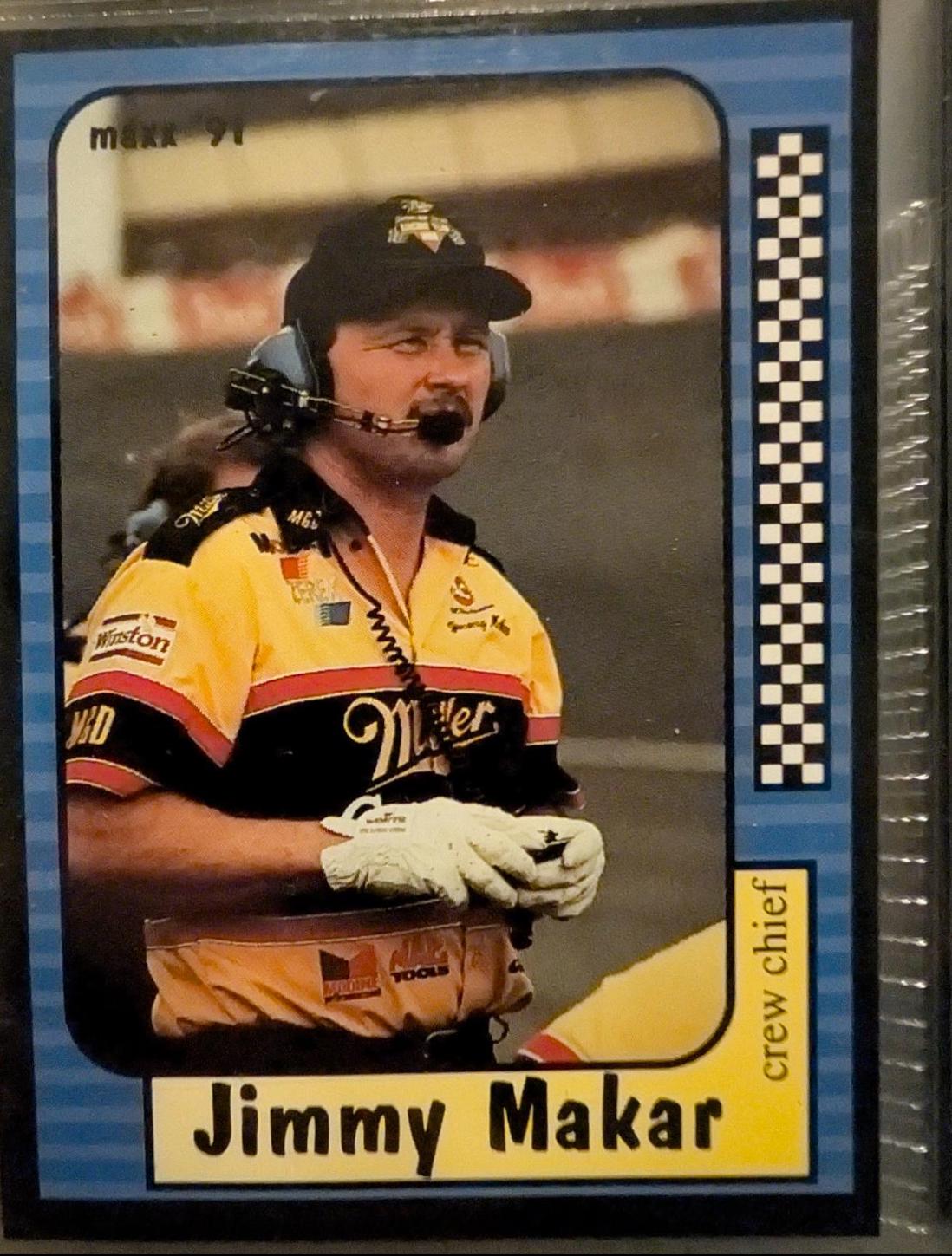 Jimmy Makar #34 Racing Cards 1991 Maxx