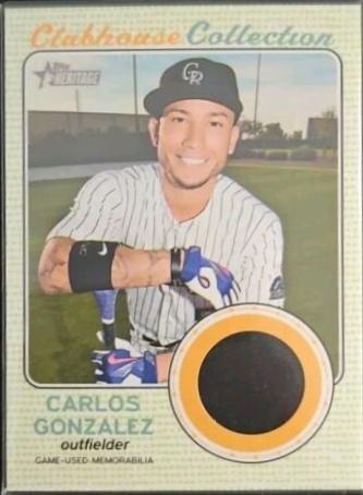 Carlos Gonzalez #CG Baseball Cards 2017 Topps Heritage Clubhouse Collection Relics