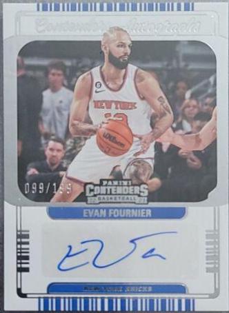 Evan Fournier #CA-EFN Basketball Cards 2022 Panini Contenders Autographs