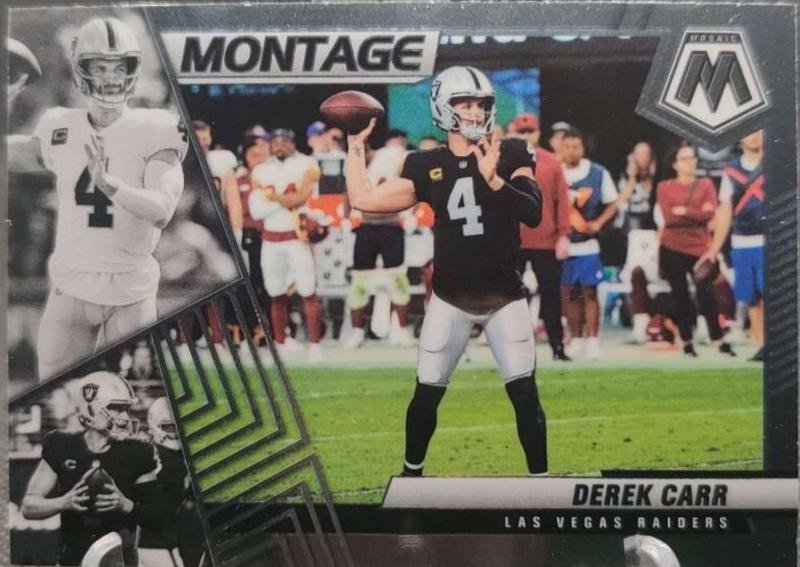Derek Carr #M-15 Football Cards 2022 Panini Mosaic Montage