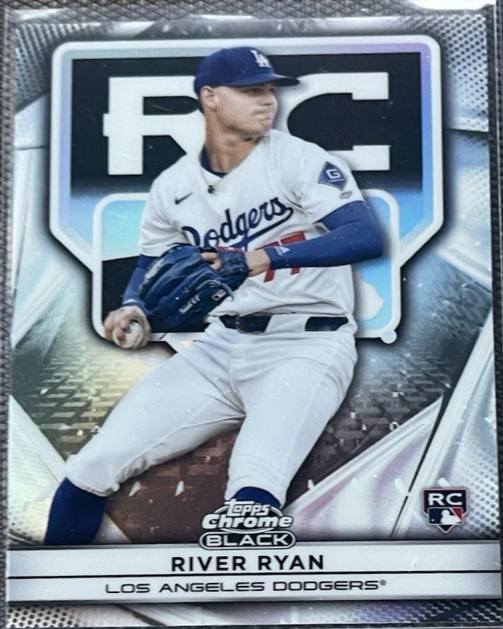 River Ryan #112 Baseball Cards 2025 Topps Chrome Black Rookie Design Variation